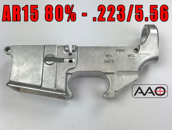 AAO - 80% - .223/5.56 Standard Magazine Mil-Spec AR15 Lower Receiver Flat Front - Raw (A15-80)