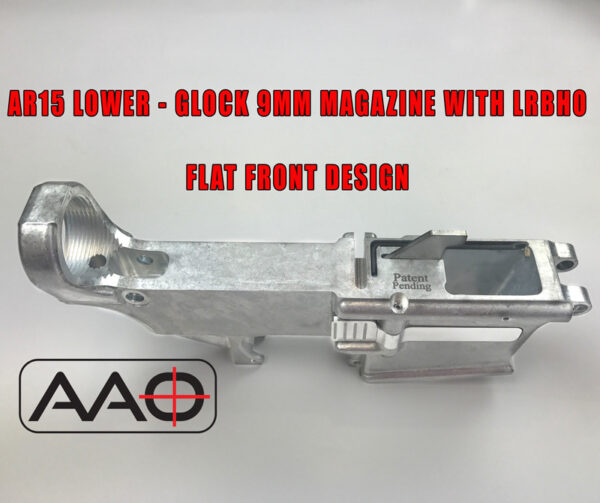 AAO - 80% - Glock 9mm Magazine with Last Round Bolt Hold Open LRBHO - AR15 Lower Receiver Flat Front - Raw (A15-GL-80)