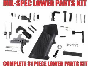 AR15 Lower Parts Kit - LPK - LRPK - Mil-Spec
Everything that you need to turn your stripped AR9/AR40/AR15 Lower into a fully functional unit.

Our LRPK is the perfect way to finish off your build.   All of our parts are Mil-Spec and built to the highest standards.