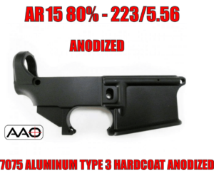 AAO - 80% - .223/5.56 Standard Magazine Mil-Spec AR15 Lower Receiver Anodized Type III Hardcoat (A15-80-A)
