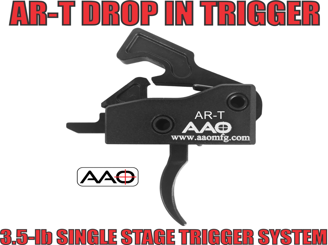 Drop in single stage trigger system

Curved trigger design for comfort

3.5lb pull weight 

Clean break at 3.5 lb

Fast/Short reset

Uses standard .154 trigger pins

Fits most Ar15 and Ar10 platforms

CNC aluminum case is hardcoat anodized

Metal parts are phosphate black for superior
corrosion resistance 

The design makes for an easy fast install
with no adjustments needed

Will work with standard milspec trigger pins 
thanks to allen head tension system (allen 
wrench included)
