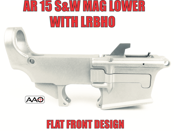 AAO - 80% - S&W 9mm/40 Magazine with Last Round Bolt Hold Open LRBHO - AR15 Lower Receiver Flat Front - Raw (A15-SL-80)- Works with Smith & Wesson 9mm Magazines.